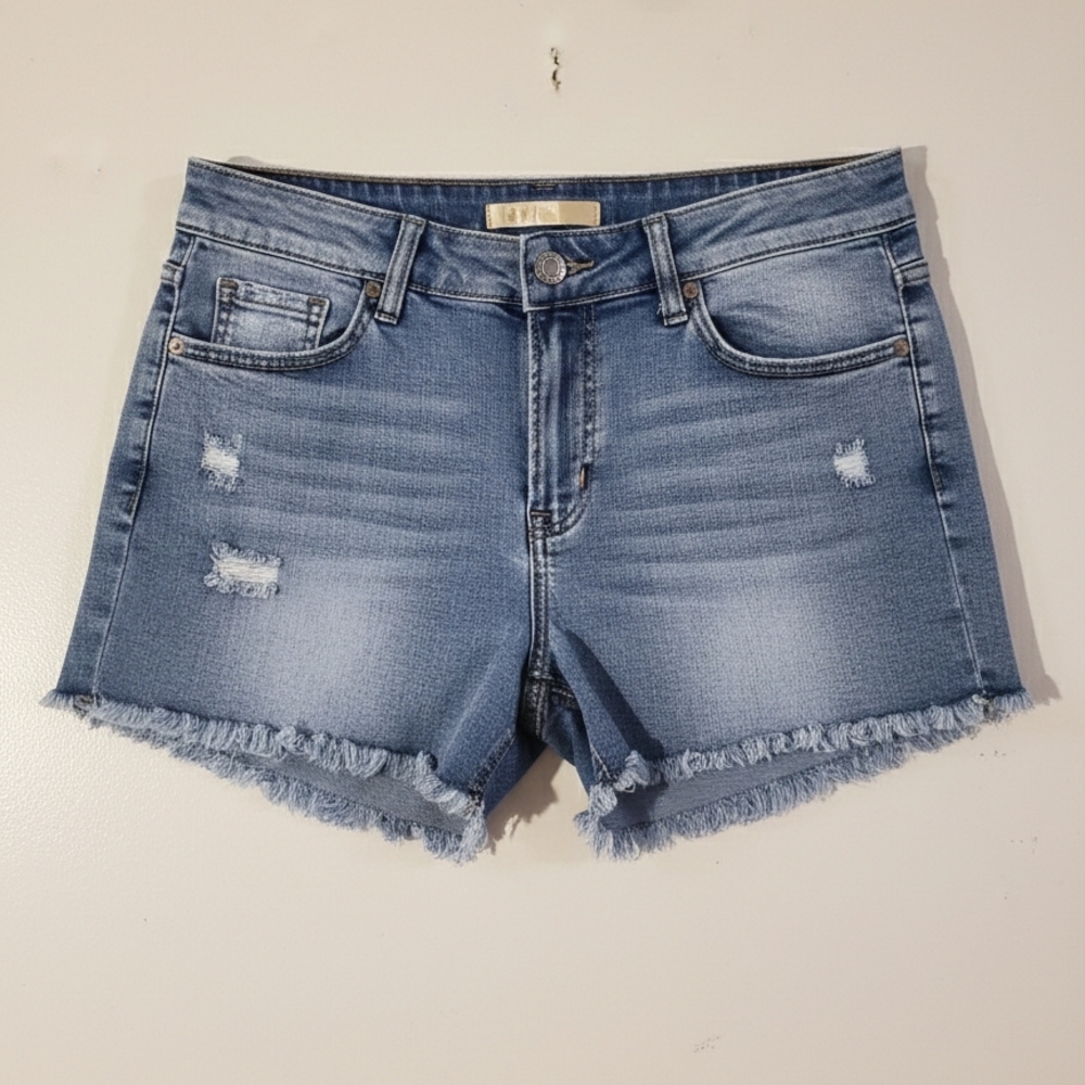 Cyn By Cynthia Mehra Light Blue Distressed Jean Shorts Size XL